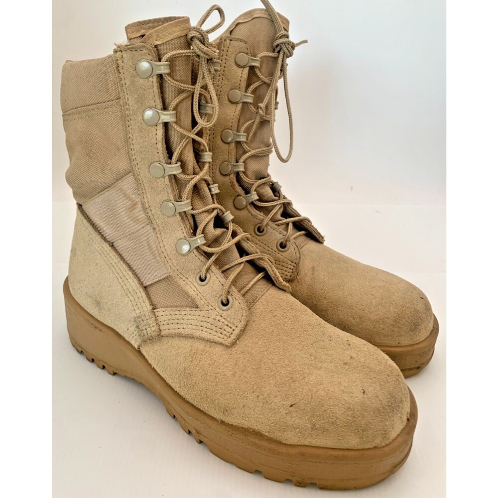 Altama Military Jungle Combat Boots Womens 5.5 W Beige Suede/Canvas Vibram Sole